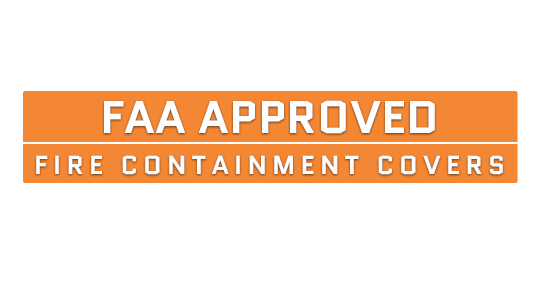 FAA Approved Fire Containment Covers Text Image